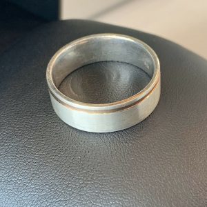 two tone silver ring